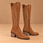 Dames geborduurde westernlaarzen met spitse neus Jelle Jora Mode