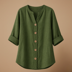 Damesblouse met V-hals en knopen aan de voorkant Jelle Jora Mode