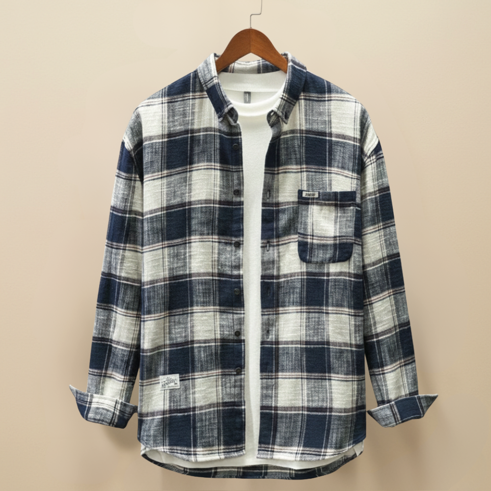Retro geruit katoenen casual flanellen overhemd voor heren Jelle Jora Mode