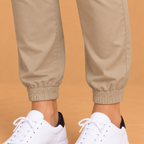 Dames joggingbroek hoge taille slim fit met omslag Jelle Jora Mode