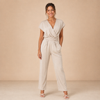 Dames jumpsuit met hoge taille en V-hals Jelle Jora Mode