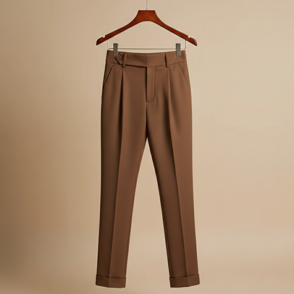 Herenbroek met hoge taille en rechte pijpen Jelle Jora Mode