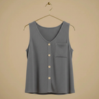 Mouwloze zomerse vesttop met knopen Jelle Jora Mode