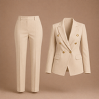 Dames elegant pak met broek en dubbele rij knopen Jelle Jora Mode