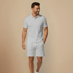 Casual Poloshirt en Korte Broek Tweedelige Set voor Heren Jelle Jora Mode