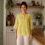 Dames casual blouse met bloemenprint en losse pasvorm Jelle Jora Mode