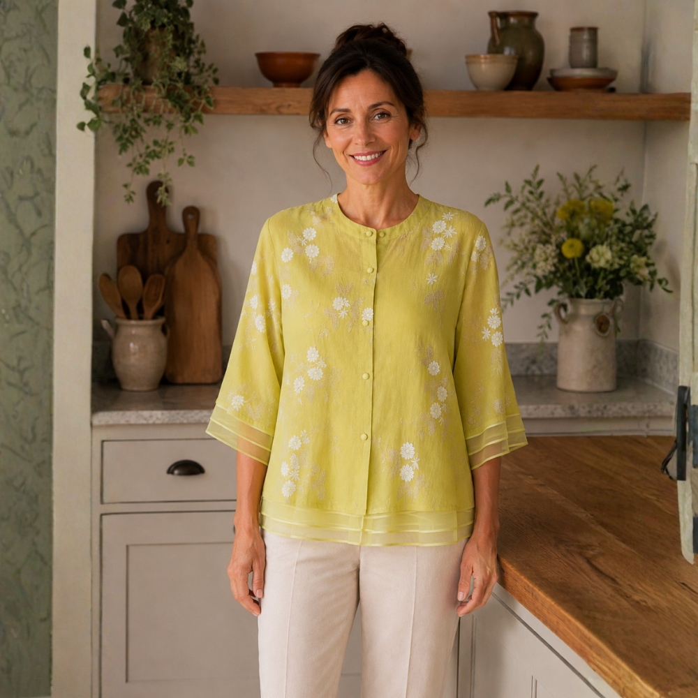 Dames casual blouse met bloemenprint en losse pasvorm Jelle Jora Mode