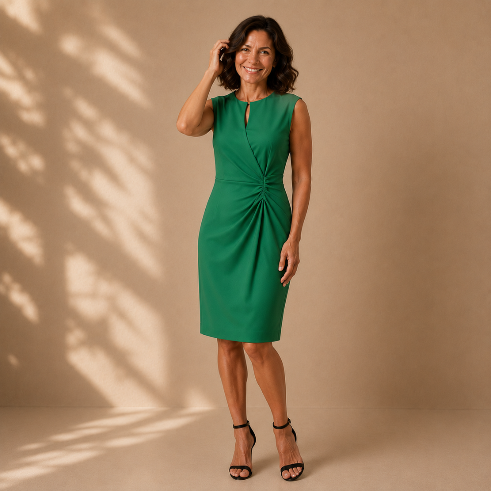 Dames casual gedrapeerde mouwloze midi-jurk Jelle Jora Mode