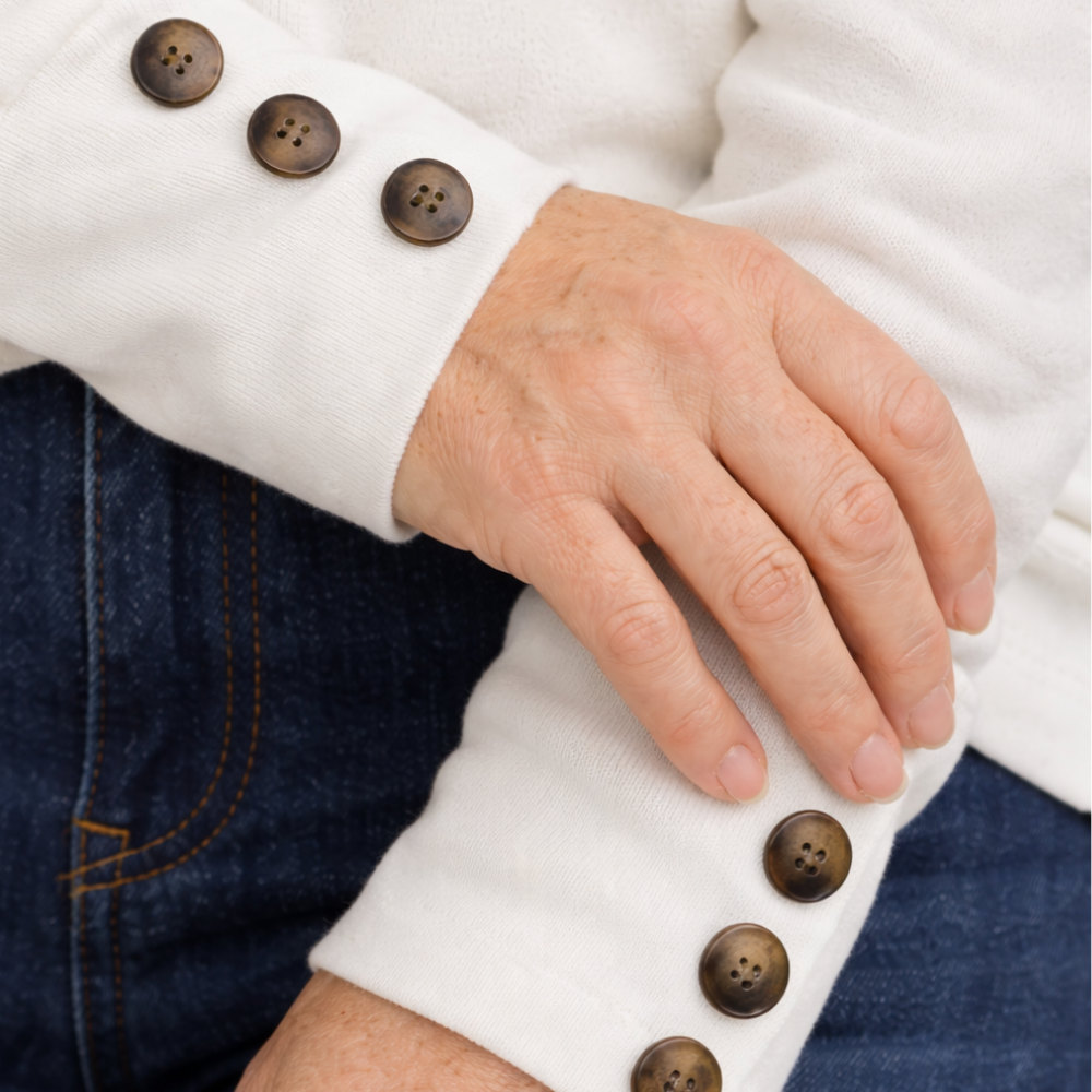 Damesblouse met ruime pasvorm v-hals en lange mouwen Jelle Jora Mode