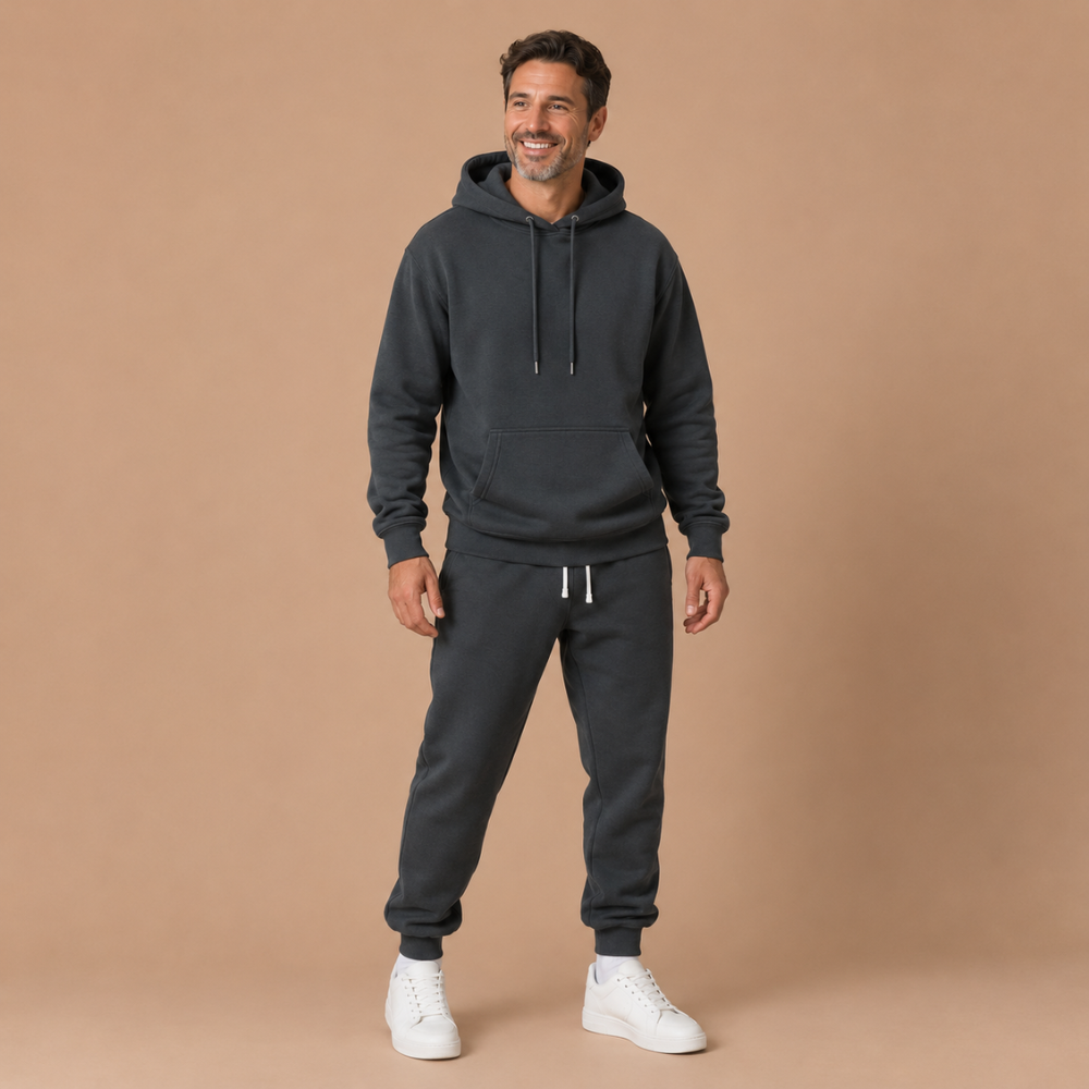 Heren casual joggingpak met capuchon en lange mouwen Jelle Jora Mode