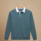 Heren sweater met lange mouwen en polo-kraag Jelle Jora Mode