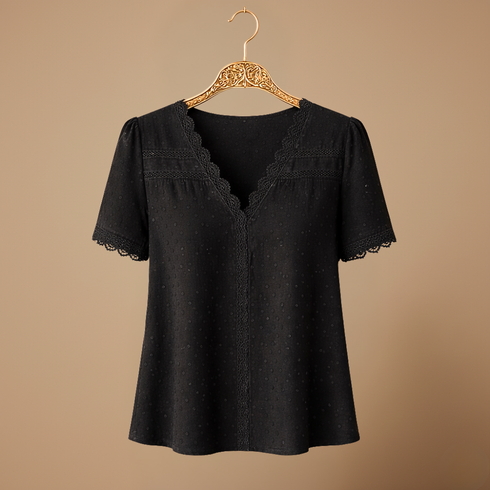 Elegante kanten blouse met korte mouwen Jelle Jora Mode