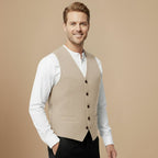 Slim fit enkelrijig denim zakelijk vest Jelle Jora Mode