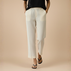 Casual broek met wijde pijpen en knoopsluiting voor dames Jelle Jora Mode