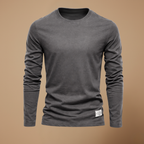 Heren ademend casual t-shirt met lange mouwen en ronde hals Jelle Jora Mode