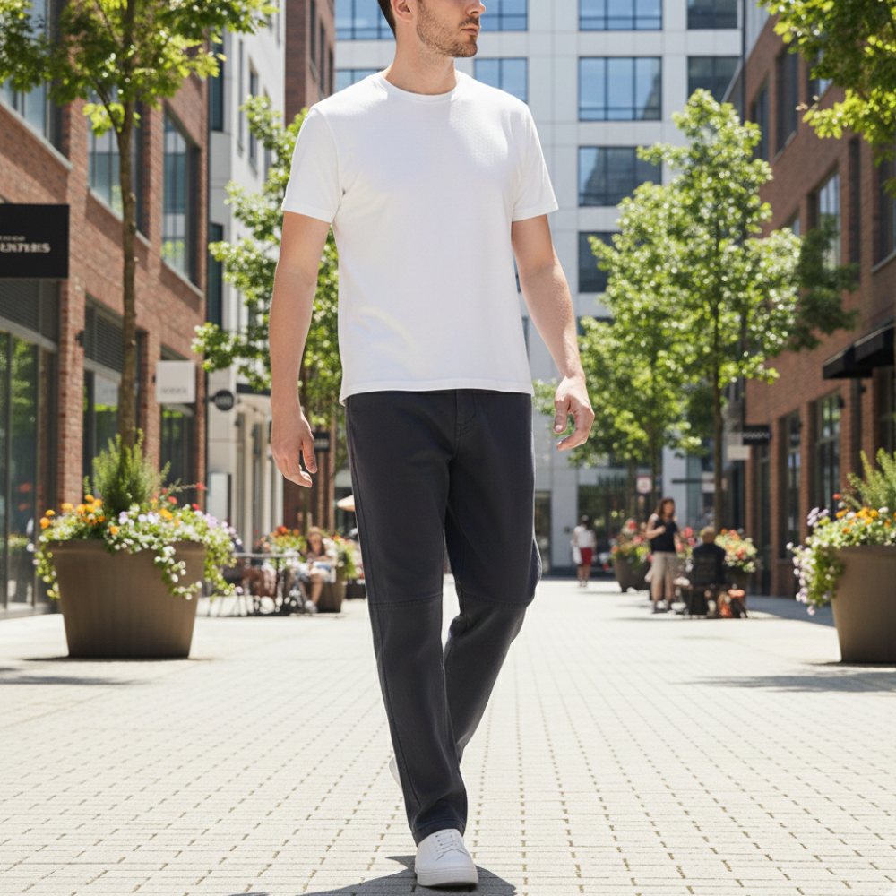 Slim fit geruite rechte broek voor heren Jelle Jora Mode