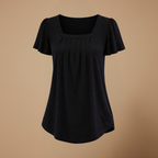 Dames casual T-shirt met vierkante kraag en korte mouwen Jelle Jora Mode