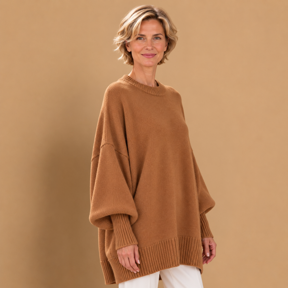 Dames oversized trui met ronde hals Jelle Jora Mode