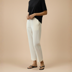 Casual broek met wijde pijpen en knoopsluiting voor dames Jelle Jora Mode