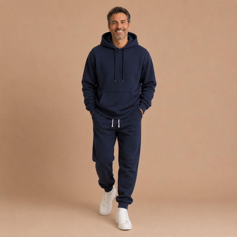 Heren casual joggingpak met capuchon en lange mouwen Jelle Jora Mode