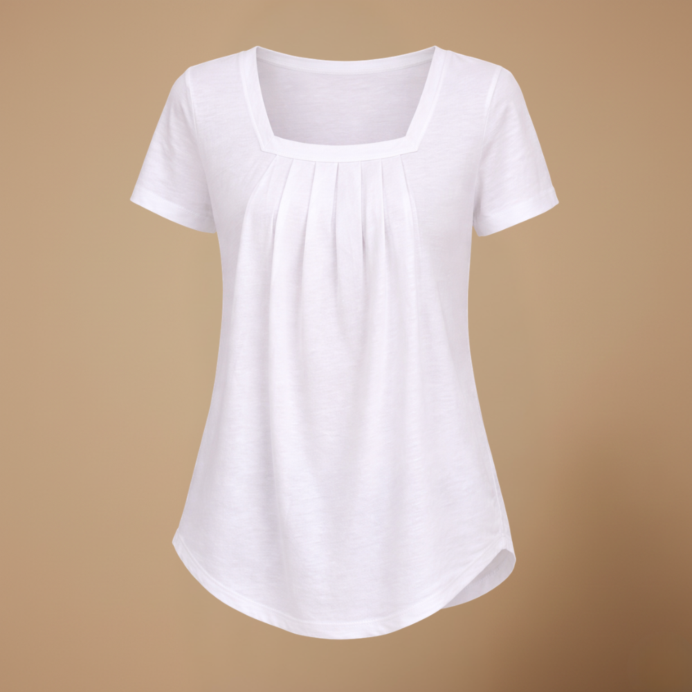 Dames casual T-shirt met vierkante kraag en korte mouwen Jelle Jora Mode