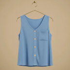 Mouwloze zomerse vesttop met knopen Jelle Jora Mode