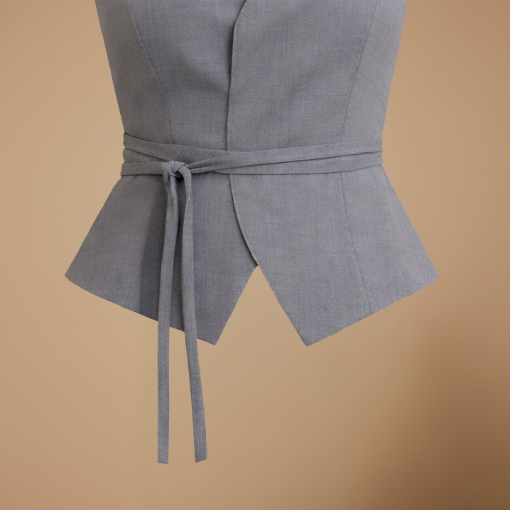 Dames casual mouwloze top met diepe v-hals Jelle Jora Mode