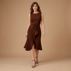 Dames mouwloze A-lijn midi-jurk elegante zomeroutfit Jelle Jora Mode