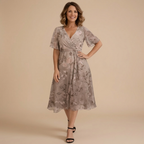 Dames casual knielengte zomerjurk met patroon Jelle Jora Mode