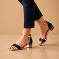 Damessandalen met enkelbandje en lage hak Jelle Jora Mode