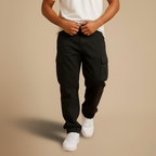 Casual Cargobroek met Trekkoord en Meerdere Zakken Jelle Jora Mode