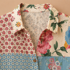 Dames casual blouse met lange mouwen patroon en knoopsluiting Jelle Jora Mode