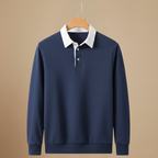 Heren sweater met lange mouwen en polo-kraag Jelle Jora Mode
