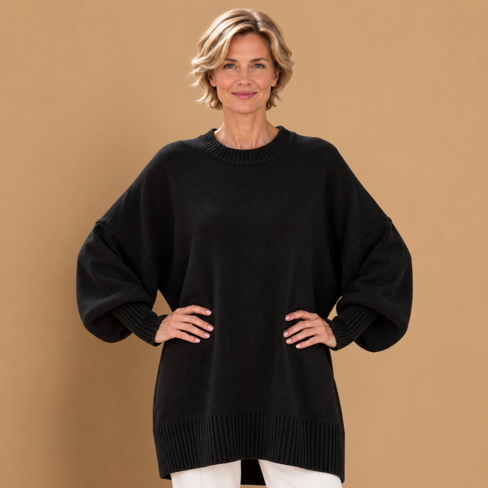 Dames oversized trui met ronde hals Jelle Jora Mode