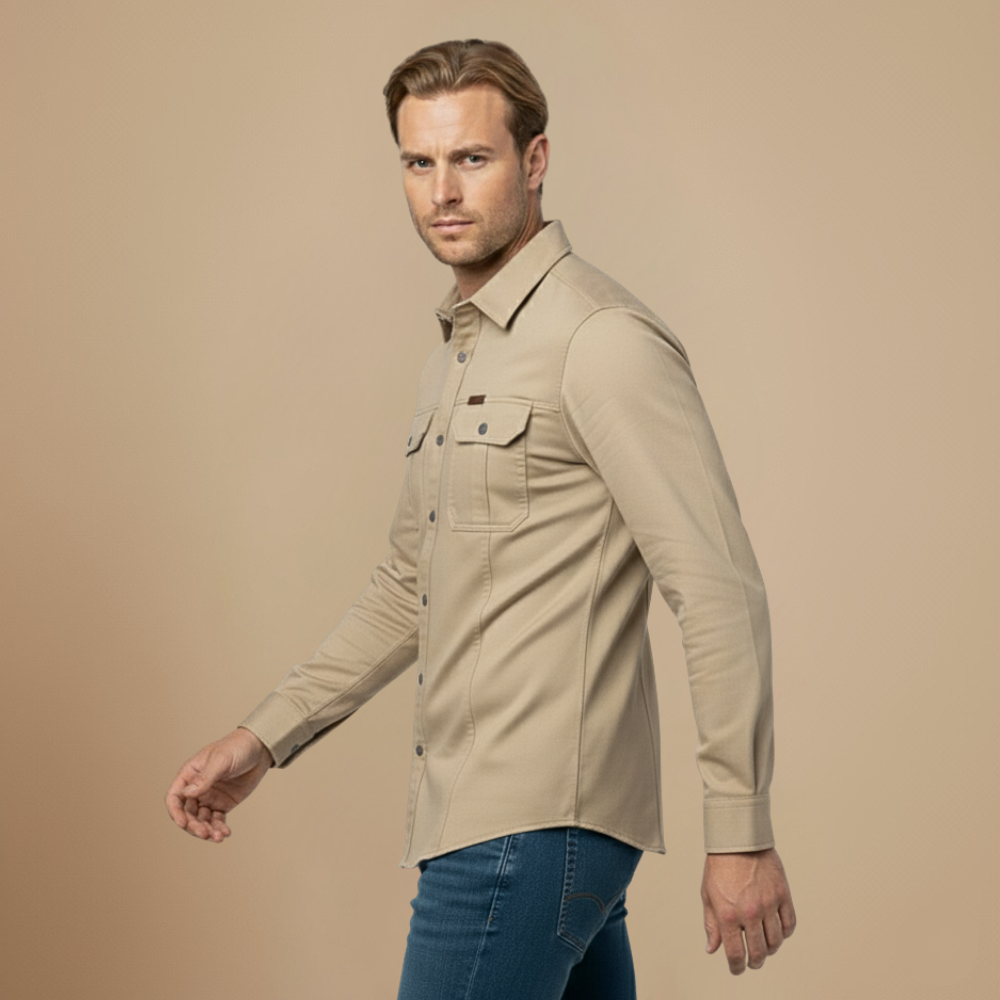 Casual Tactisch Cargoshirt met Lange Mouwen Jelle Jora Mode