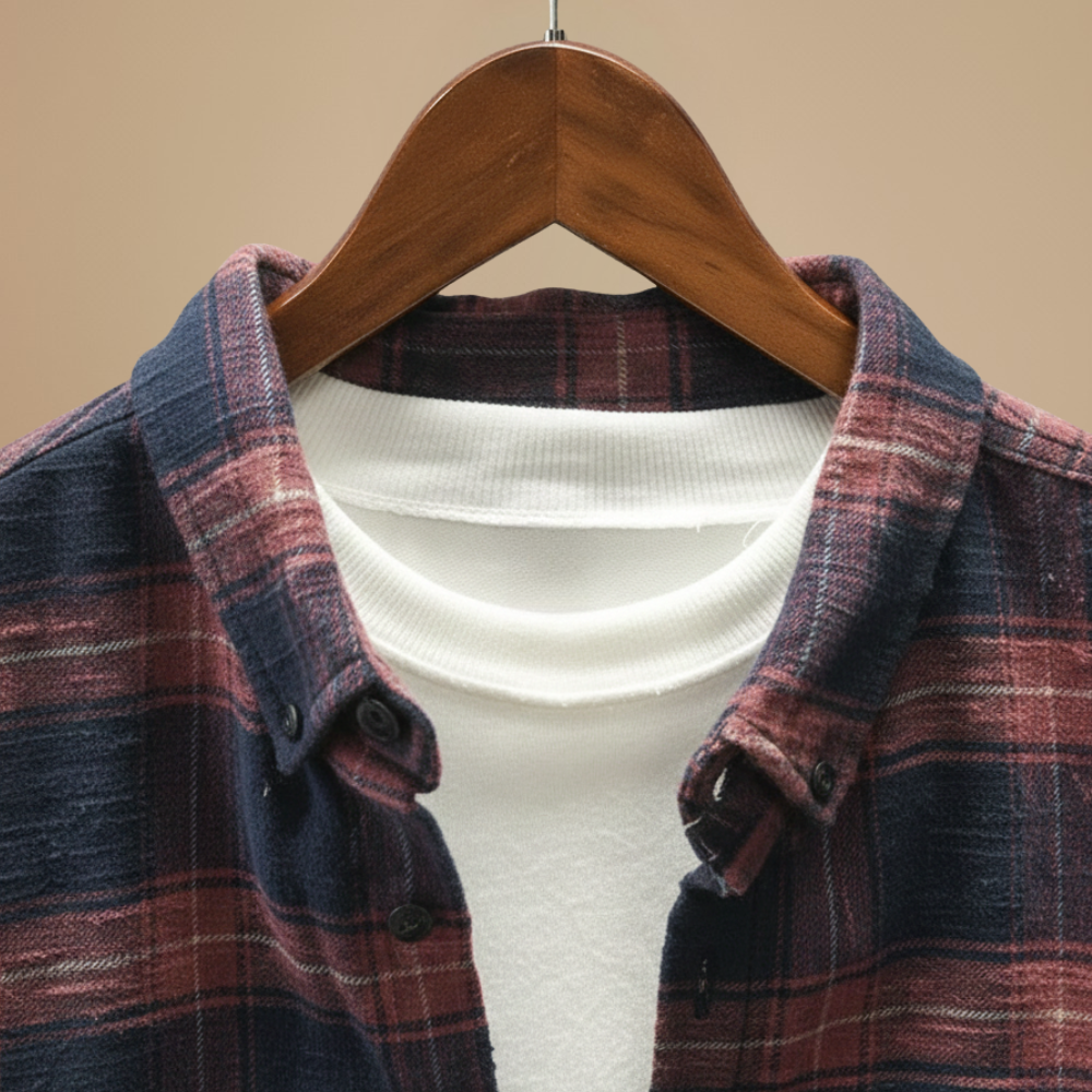 Retro geruit katoenen casual flanellen overhemd voor heren Jelle Jora Mode