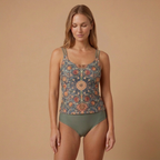 Dames tankini zwempak met patroon tweedelig zwemkleding set Jelle Jora Mode