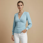 Chique Crop Top met V-hals en Strik Aan De Achterkant Jelle Jora Mode