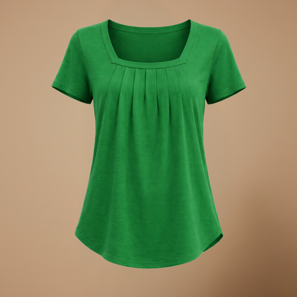 Dames casual T-shirt met vierkante kraag en korte mouwen Jelle Jora Mode