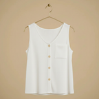 Mouwloze zomerse vesttop met knopen Jelle Jora Mode