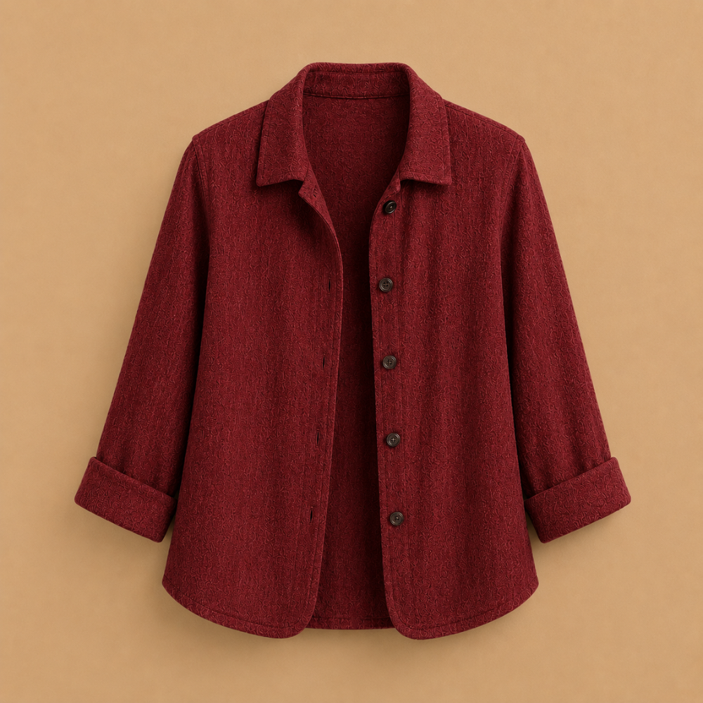 Damesblouse met omgeslagen kraag en knoopsluiting aan de voorkant Jelle Jora Mode