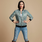 Bomberjack met Print Casual Stijl Jelle Jora Mode