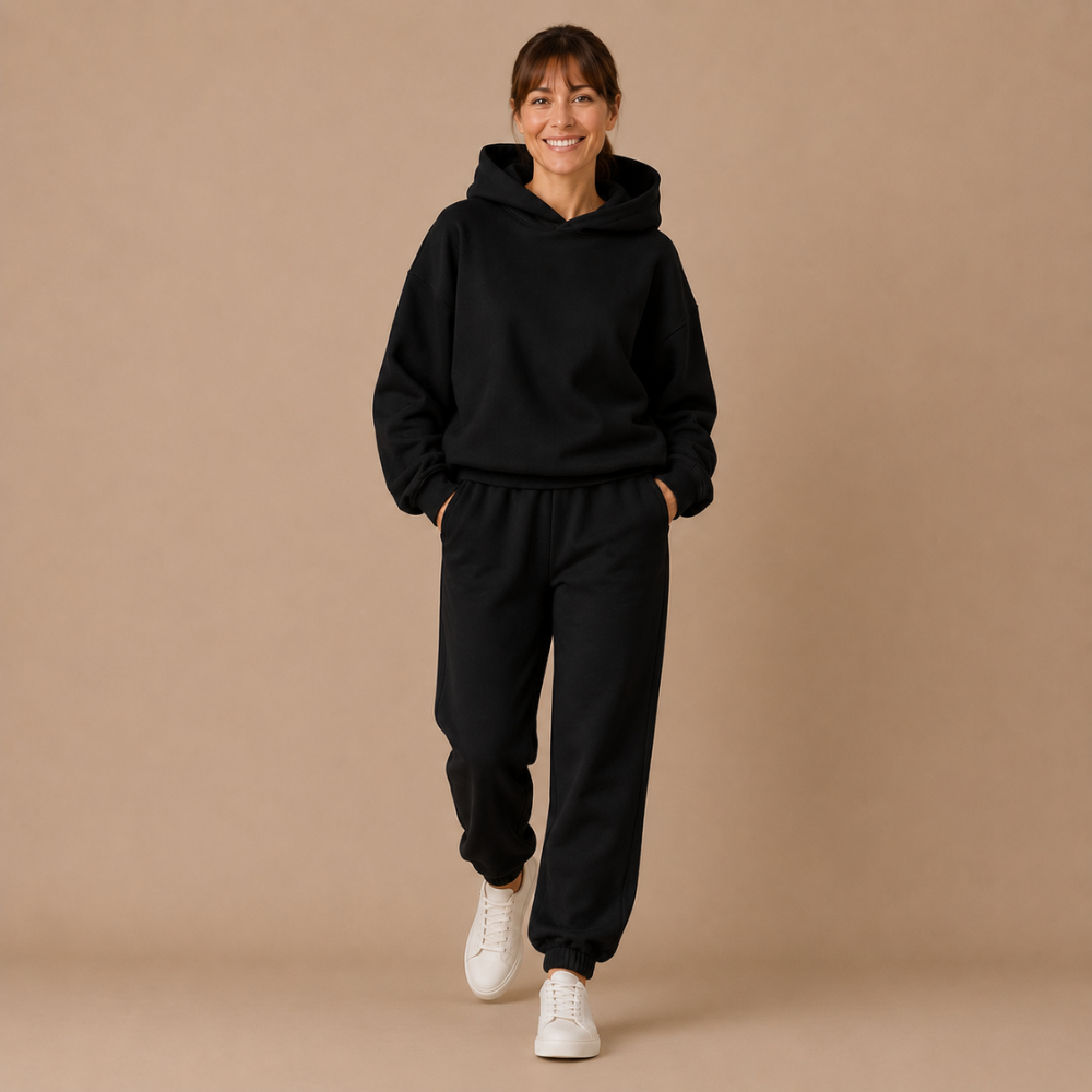 Dames oversized joggingpak met capuchon Jelle Jora Mode