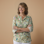 Damesblouse met bloemenprint en V-hals Jelle Jora Mode
