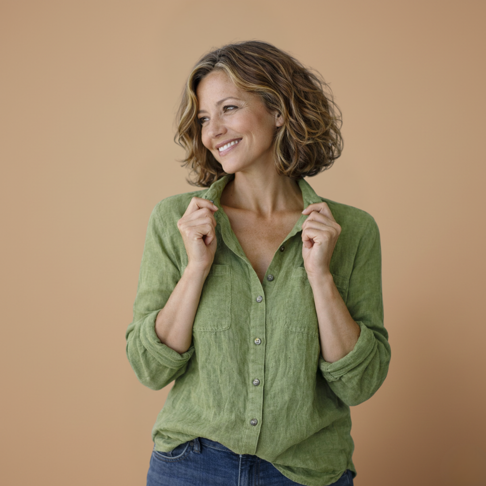 Dames ademende blouse met lange mouwen en knoopsluiting Jelle Jora Mode