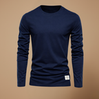 Heren ademend casual t-shirt met lange mouwen en ronde hals Jelle Jora Mode