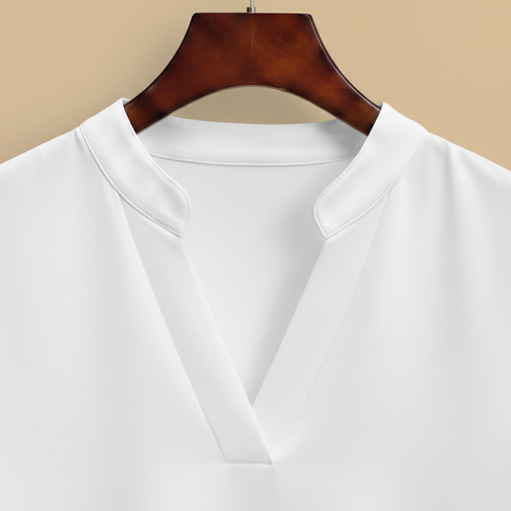 Casual damesblouse met V-hals en gesplitste mouwen Jelle Jora Mode