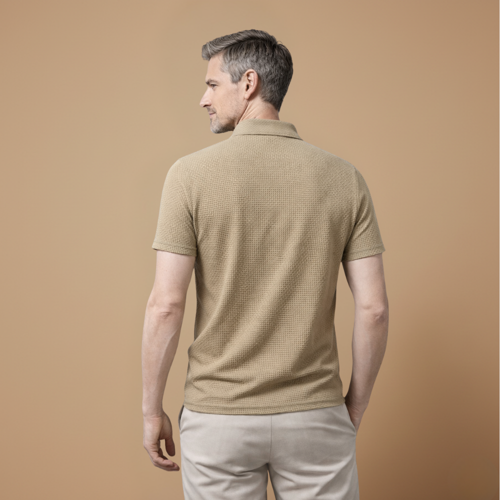 Heren ademend casual T-shirt met korte mouwen en structuur Jelle Jora Mode