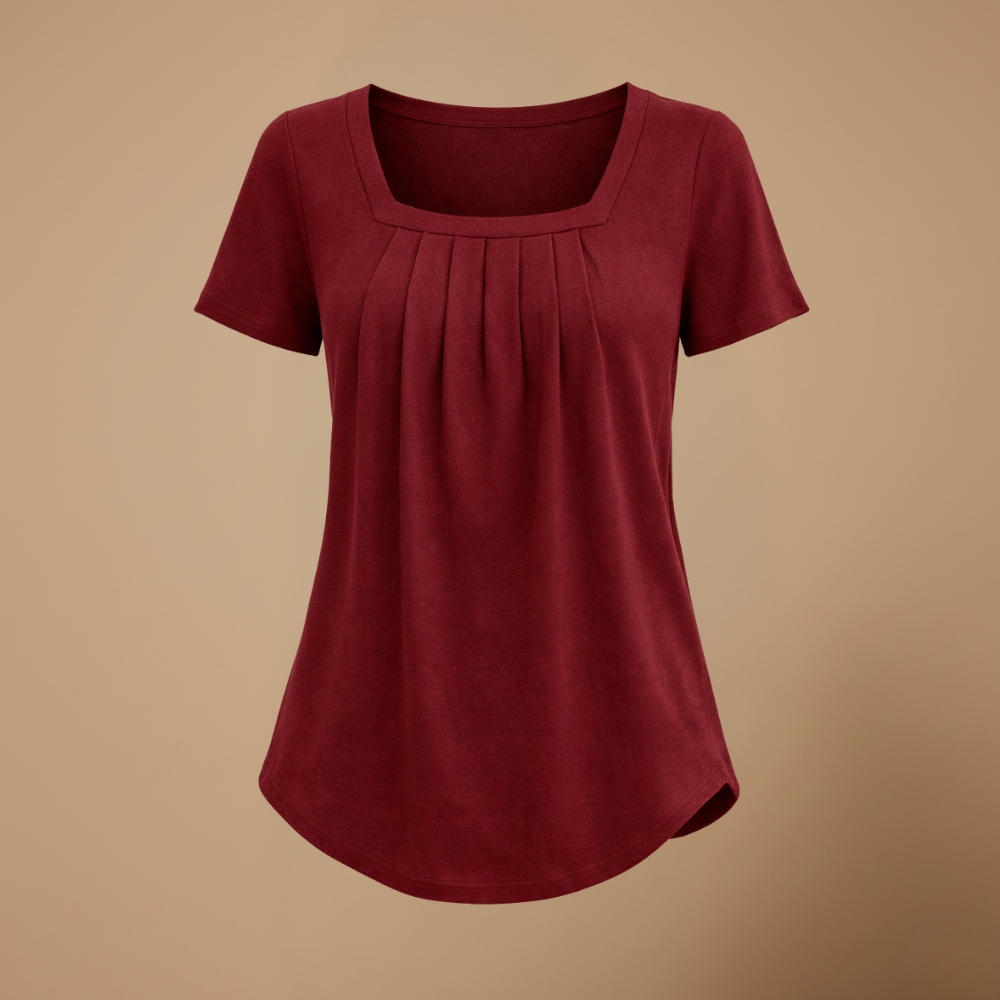 Dames casual T-shirt met vierkante kraag en korte mouwen Jelle Jora Mode