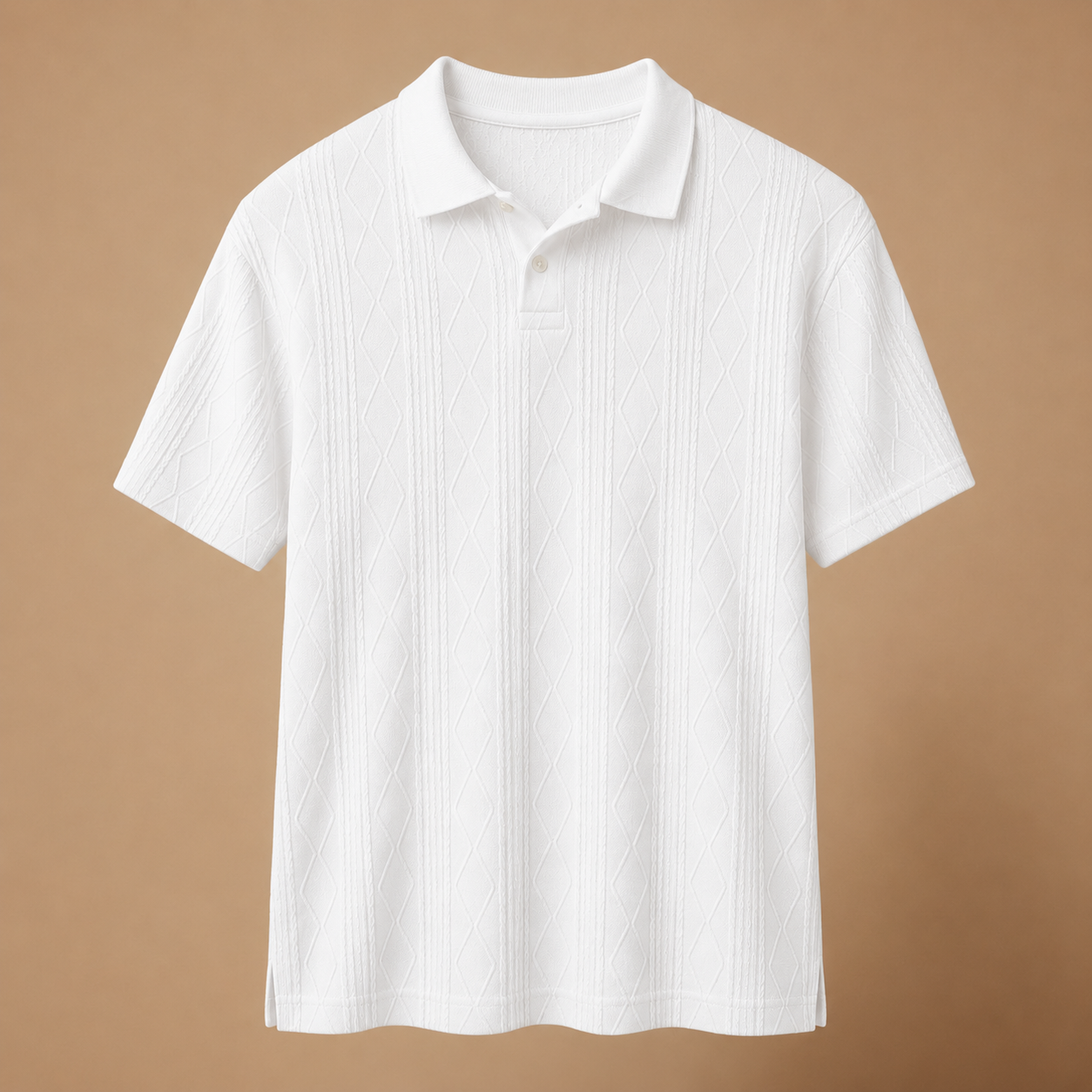 Heren casual poloshirt met korte mouwen en structuur Jelle Jora Mode